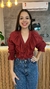 Camisa cropped de babados