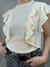 Blusa de crepe com babados na frente na internet