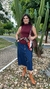 Saia jeans evasê midi - comprar online