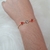 Pulseira Corrente Bolinha Corações coloridos Vermelho 4947