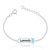 Pulseira Personalizada Infantil Chapa Menino Turquesa PRATA 925