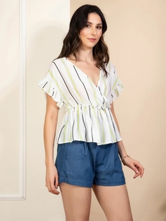 Blusa Com Babado Amarelo M