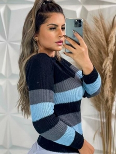 Blusa Tricot Manga Longa Gola Canoa Tricô - comprar online