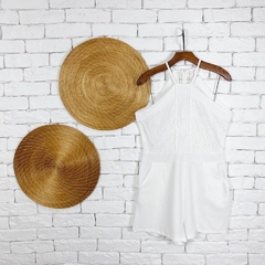 Macaquinho Macacão Feminino Com Renda Branco G