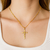 Gargantilha com pingente Jesus na cruz retangular - comprar online
