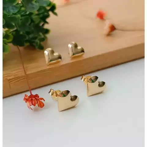 BRINCO DUPLO CORAÇÃO LISO