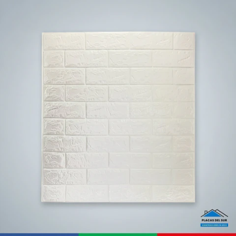 Placa autoadhesiva 0,70 x 0,77 Ladrillo Blanco - Placas del Sur