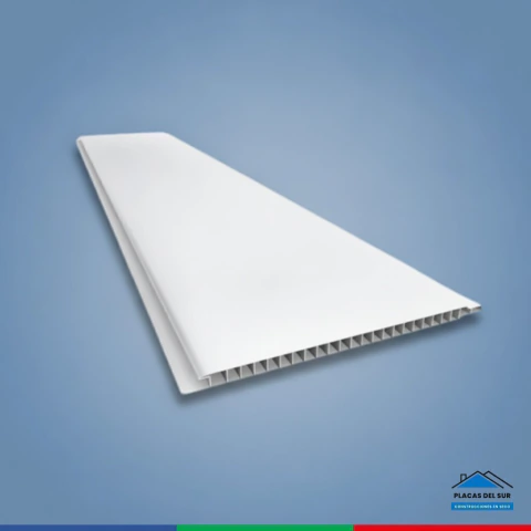 Machimbre PVC blanco 25 cm junta seca - Placas del Sur
