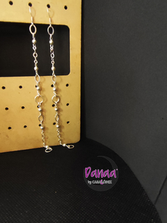 Aretes largos de plata ley .925