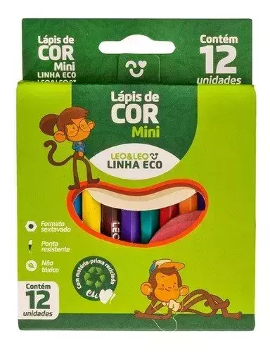 Mini Lápis de Cor Leonora 12 cores