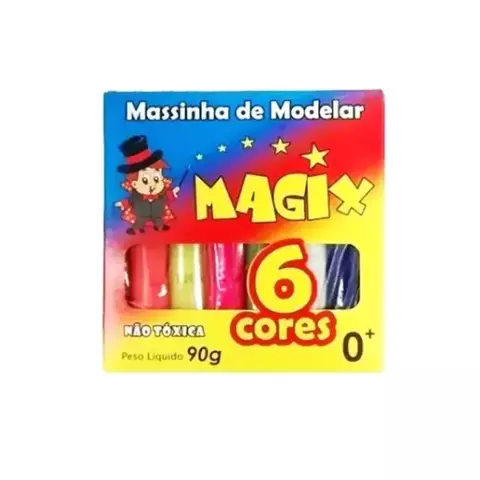 Massinha de Modelar 6 Cores 90g - Magix