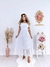 Vestido Anny - tule trabalhado bordado - branco - comprar online