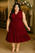 Vestido Nanda - Plus - crepe Lux - Vinho - Alça larga - comprar online