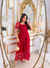 Vestido midi long Ana - Bordado elegance - Vermelho - comprar online