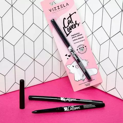 Lapiseira Para Olhos Cat Lovers - Ultra Black Vizzela