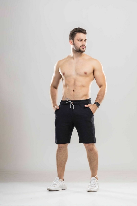 Bermuda Masculina de Moletom Casual Esportiva Multiuso Academia Treino