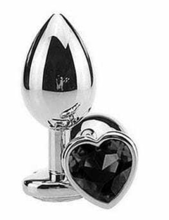 PLUG ANAL CÔNICO COM CRISTAL FORMATO CORAÇÃO M - No Sigilo Sex Shop 