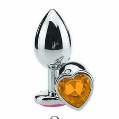 PLUG ANAL CÔNICO COM CRISTAL FORMATO CORAÇÃO M - comprar online