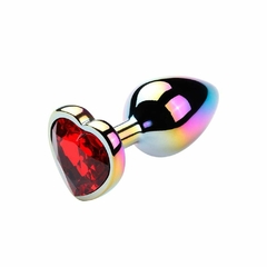PLUG ANAL COLORIDO COM PEDRA CORAÇÃO