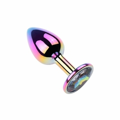 PLUG ANAL COLORIDO COM PEDRA REDONDA M - comprar online