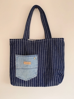 Bolso jean rayado