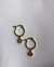 Aros dorados cristal rosa 1,5 cm - comprar online