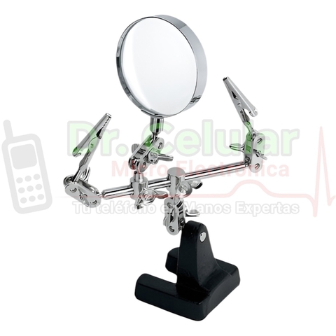 Soporte sujeta placa Con Lupa Multiproposito Con Base Articulada