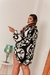 Conjunto kimono Paola Preto e Branco Off - CAROL MODAS PLUS SIZE