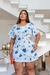 Vestido Macaquinho Azul e Branco