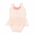 Yuk´s Body para bebê menina alcinha com saia de tule flor rosa pó