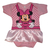 Body Tématico Mesversário Minnie Rosa Para Bebê