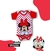 Body Personalizado Para Bebê Temático Minnie Vemelho e Branco