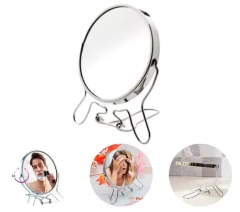 Espejo Doble Cara Redondo Con Aumento Metálico 8 Pulgadas - comprar online