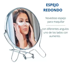 Espejo Doble Cara Redondo Con Aumento Metálico 8 Pulgadas - tienda online