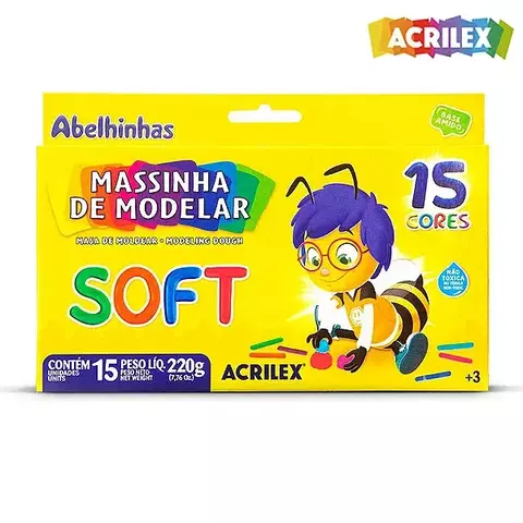 Massinha de Modelar 15 cores Soft Acrilex