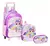 Kit Mochila De Rodinha Lancheira E Estojo Cute Dool Cor Lilás