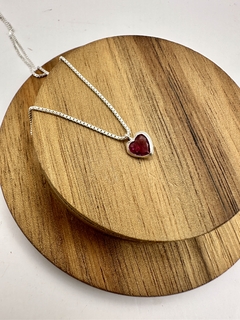 Colar Coração Rosa 50cm - comprar online