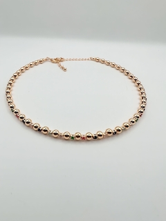 Choker Bolinha Zircônia