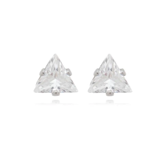 Brinco Triangulo Aço304 Inoxidável Zirconia 4mm - AUTHENTIC EVOLUTION COMERCIO ATACADISTA E VAREJISTA DE PEDRAS PRECIOSAS LTDA