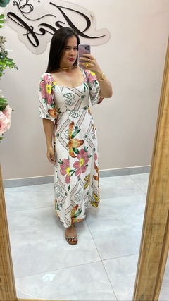 Vestido longo em viscose