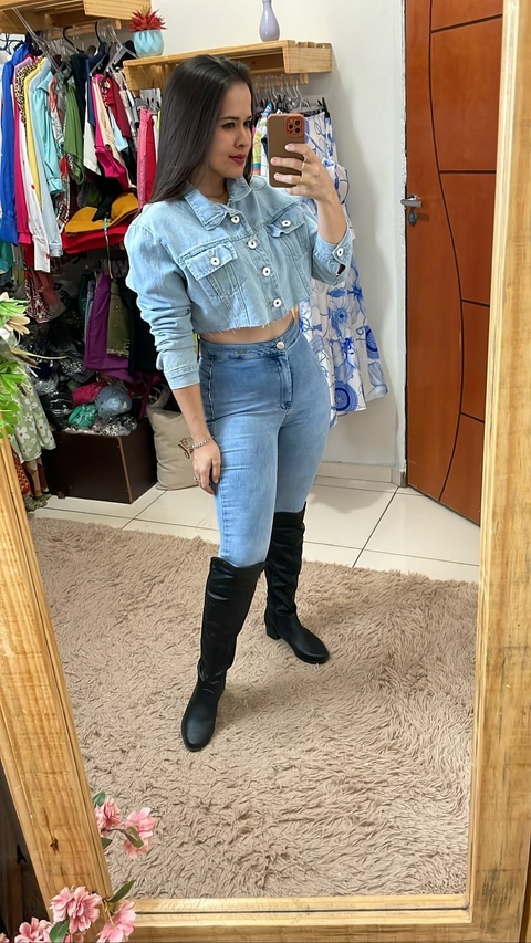 Jaqueta Jeans 100% algodão tamanho M