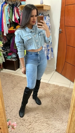 Jaqueta Jeans 100% algodão tamanho P na internet