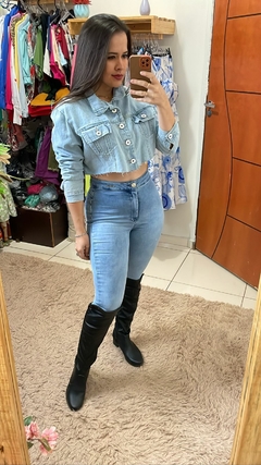 Jaqueta Jeans 100% algodão tamanho M na internet