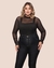 Blusa Tule Manga Longa Plus Size Transparente - loja online