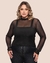 Blusa Tule Manga Longa Plus Size Transparente - C Bela Seu Estilo