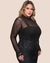 Blusa Tule Manga Longa Plus Size Transparente na internet