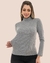 Blusa Cacharrel Feminina Inverno Blusa Canelada Gola Alta na internet
