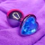 PLUG ANAL CÔNICO COM CRISTAL FORMATO CORAÇÃO SEXY IMPORT AZUL CÉU TAMANHO P