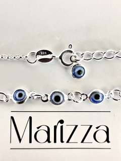 Choker Olho Grego Azul Escuro de Prata 925 - loja online