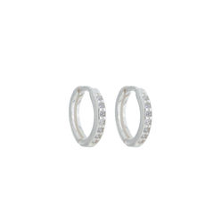 Argola de Prata 925 Cravejada com Zircônias